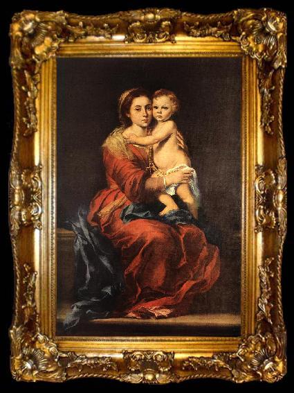 framed  MURILLO, Bartolome Esteban Virgin and Child with a Rosary sg, ta009-2